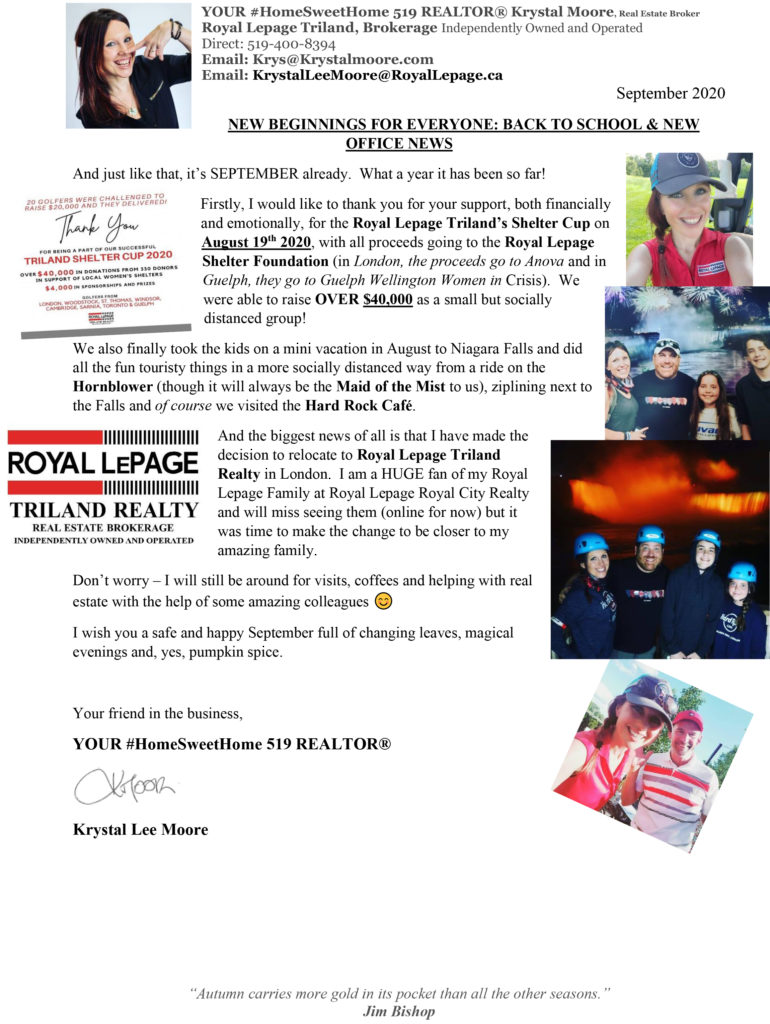 Letter from the Heart September 2020 Seven Oaks image
