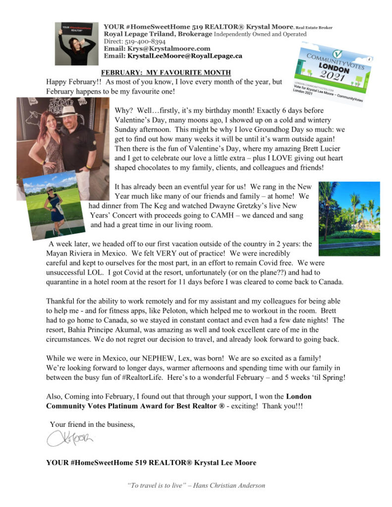 Letter from the Heart February 2022 thumbnail Royallepage image
