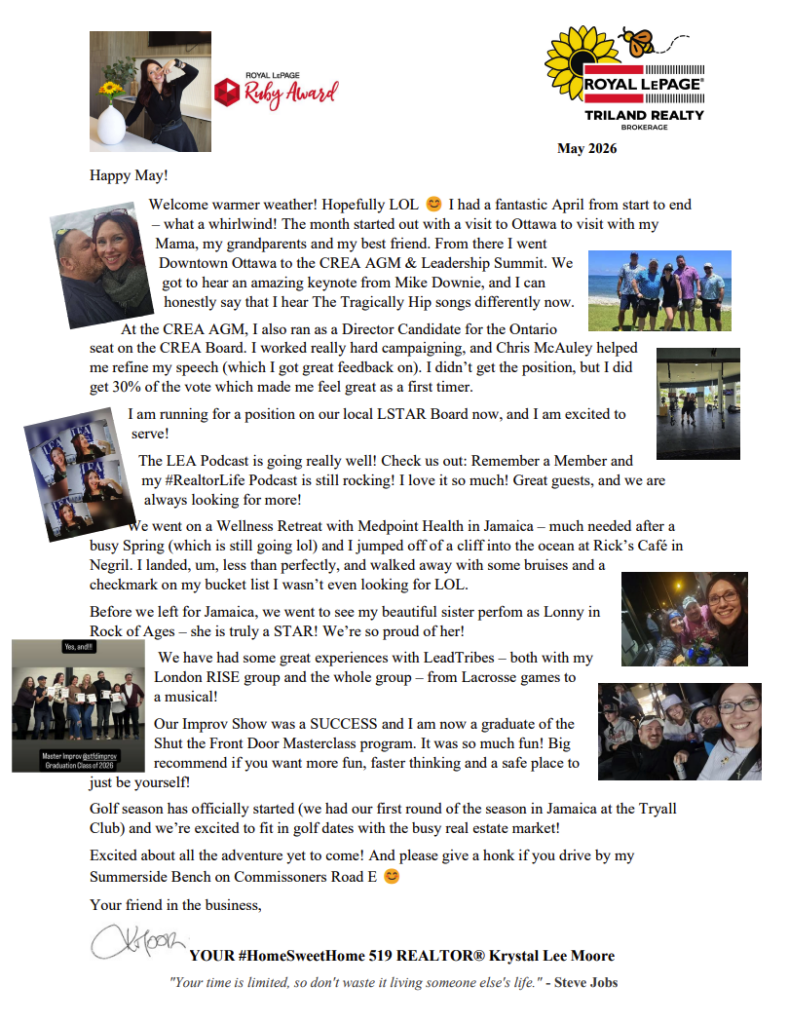 May Newsletter Krystal Lee Moore image